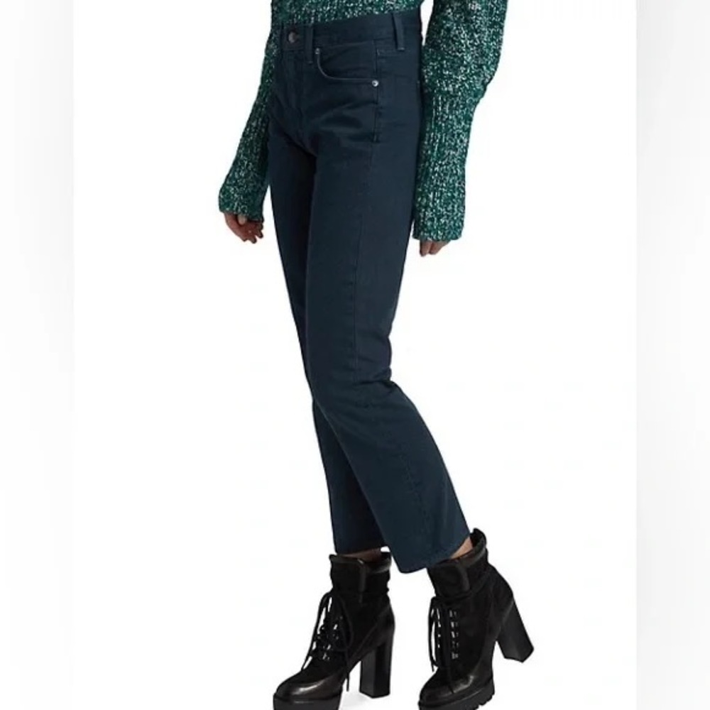 Veronica Beard Ryleigh Slim Straight High Rise Jeans in Petrol - Picture 9 of 9